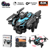 K12MAX RC FPV Drone Three Camera WiFi FPV ESC HD 3 Lens 360° Obstacle Avoidance Optical Flow Positioning Brushless Motors Toys