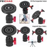 360 Pan Tilt Adjustable Ball Head Magnetic Suction Cup Tripod Mobile Phone Holder Cold Shoe Mount Wireless Charging for MagSafe