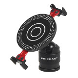 360 Pan Tilt Adjustable Ball Head Magnetic Suction Cup Tripod Mobile Phone Holder Cold Shoe Mount Wireless Charging for MagSafe