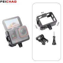 Plastic Frame Cage Expansion Adapter with Cold Shoe Mount Protective Housing Case + Screw Base Mount For Insta360 Ace / Ace Pro