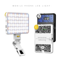 Mobile Phone Fill Light Rechargeable Selfie Led Light 2500K-9000K Dimmable for Smartphone Conference Video Makeup Live Stream