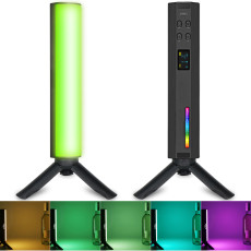 W200RGB LED Video Light Rechargeable RGB Handheld Light 2500K-9000K Dimmable with Mini Desktop Tripod for Vlog Live Streaming