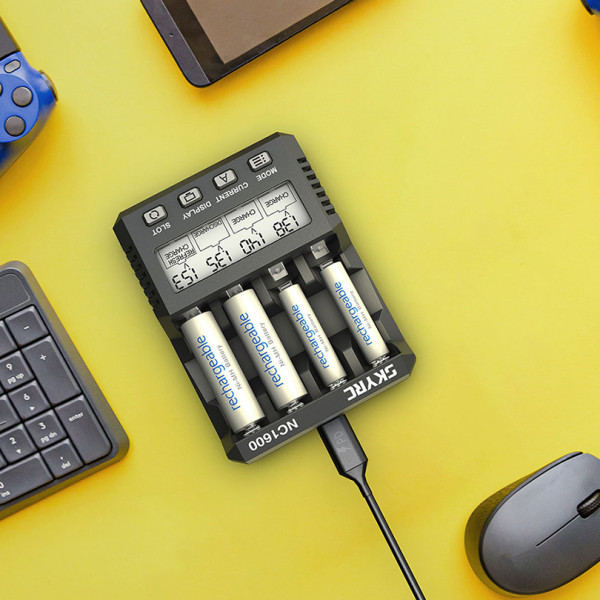 SKYRC NC1600 AA/AAA Battery Charger Discharge for 4 AA NiMH Rechargeable Batteries Recharge Pro Charger for Double A Batteries