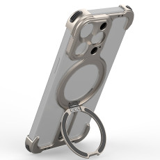 Metal Frameless Phone Case For iPhone15 Pro Max for Magsafe Phone Holder Bracket Hollow Rimless Bumper Shockproof Metal Cover