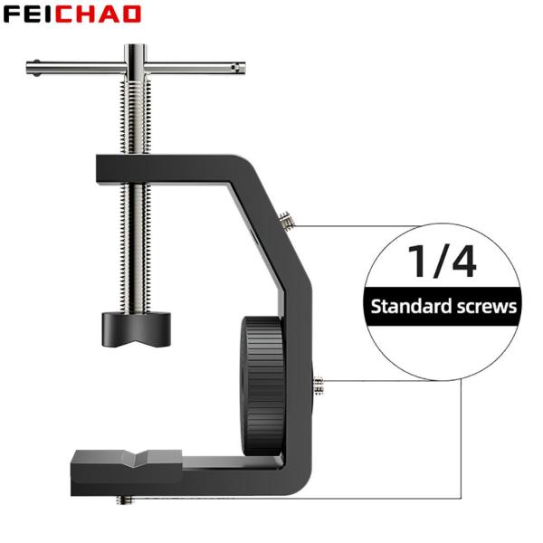 Super Clamp Multi-function Desktop Clip Aluminium Alloy with 1/4  Screw for DSLR Camera Studio Monitor Video Light