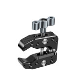 Metal Super Crab Clamp 10-60mm with 1/4'' 3/8'' Thread Arri Locating Hole for DSLR Camera Gimbal Vlog Video Magic Arm Stand
