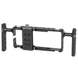 Phone Cage Video Rig with Dual Handle Hand Grip for iPhone for Android Mobile Photo Video Vlog Stabilizer Handheld Tripod Mount