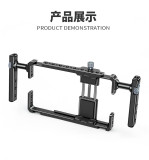 Phone Cage Video Rig with Dual Handle Hand Grip for iPhone for Android Mobile Photo Video Vlog Stabilizer Handheld Tripod Mount