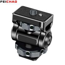 Monitor Holder Cold Shoe Mount with 1/4 Arri Screw for DSLR Camera Microphone Hot Shoe 180 Degree Tilt Adjustable Mount Bracket