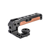 Universal DSLR Camera Rig Top Handle Three Cold Shoe Adapter Mount for LED Light Microphone Metal Cheese Handle Grip