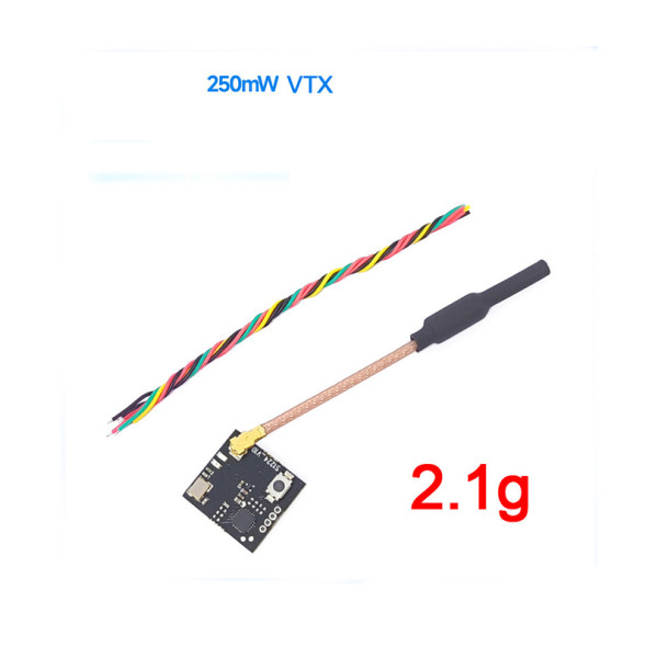 5.8G 48CH 250mW Mini VTX Power Adjustable FPV Transmitter 25mW/100mW/250mW Switched for RC Drone Multirotor DIY