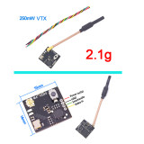 5.8G 48CH 250mW Mini VTX Power Adjustable FPV Transmitter 25mW/100mW/250mW Switched for RC Drone Multirotor DIY
