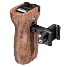 NATO Side Handle Handgrip Universal Camera Cage Wooden Handle with Cold Shoe Mount for Sony Canon Nikon DSLR Camera Accessories