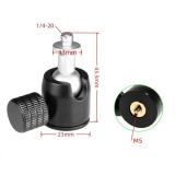 FEICHAO Aluminum Tripod Ball Head Mount 360 Degree Swivel 1/4 3/8 M4 M5 M6 Thread Mount Adapter for DSLR Camera Tripod Mounting