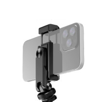 360° Rotatable Tripod Mount Phone Holder Clamp Dual Cold Shoe Mount Fill Light Stand Mic Bracket for Vlog Selfie Live Broadcast