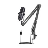 USB Recording Gaming Microphone Studio Intelligent Noise Cancelling Condenser Mic for PC Computer Live Streaming Singing Mic