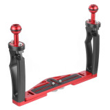 FEICHAO DSLR Diving Dual Handle Tray Bracket Grip Carrier for GoPro Action Camera Housing Holder Case Underwater Photography