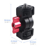 Mini Tripod Head 360 Degree Swivel Adapter with 1/4 Screw Arri Locating Holes Monitor Mount for DJI OSMO 360/ACTION5 PRO for Gopro 13 12