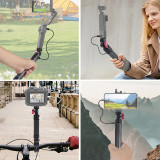 22.5W Fast Charge Carbon Fiber Selfie Stick Extension Pole for GoPro Insta360 DJI OSMO 360/Pocket 3/ Pocket 4 Camera Gimbal Power Bank Hand Grip