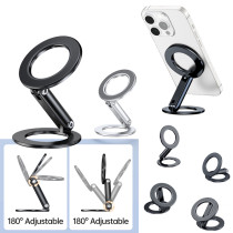 Double Magnetic Cell Phone Ring Holder Compatible with iPhone 16 12 13 14 15 Series MagSafe Adjustable Cell Phone Grip Kickstand