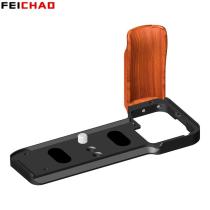 A7C II / A7CR Quick Release QR Plate Extension Hand Grip Handgrip Camera L Bracket with Wooden Handle For Sony A7C2/A7CR/A7CII