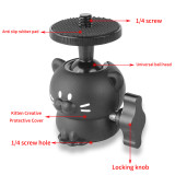 Aluminum Alloy Tripod Ball Head with 1/4 Screw 360 Degree Rotating  Photography Mini Ballhead Tripod for DSLR Camera Fill Light