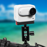Bicycle Clamp with 17mm Ball Head Adapter Magnetic Quick Release Mount for OSMO 360/Insta360 Go3 Go3S Sports for DJI Action 5Pro Cameras
