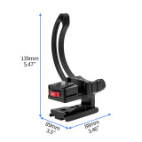 Half-Ring Quick Switch Mount Horizontal Vertical Snapshot Holder 12mm Lift Adjustment for Tripod with 1/4 Screw 38mm Dovetail