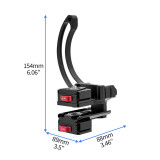 Half-Ring Quick Switch Mount Horizontal Vertical Snapshot Holder 12mm Lift Adjustment for Tripod with 1/4 Screw 38mm Dovetail