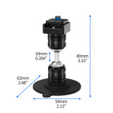 Flexible Adhesive Strong Stick Quick Release Mount 360° Dual BallHead Magnet Base for GoPro13 DJI Action2/ Pocket 4 Insta360 Go3 X4 Camera