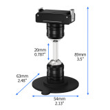 Flexible Adhesive Strong Stick Quick Release Mount 360° Dual BallHead Magnet Base for GoPro13 DJI Action2/ Pocket 4 Insta360 Go3 X4 Camera