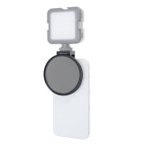 67mm Phone Filter Mount Threaded Lens Filter Clip with Cold Shoe, Locking Knob, 15mm Opening Phone Lens Filter Adapter Compatible with Smartphone