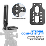 DSLR Camera L Bracket, Universal Vertical Horizontal Switching Tripod Quick Release Plate with 1/4  Screw, Stabilizer Monopod Support Camera Mount