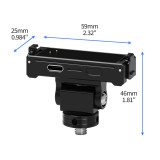 Magnetic Quick Release Adapter Mount Base, 180° Horizontal Damping 360°Adjustable Mount Adapter with Cold Shoe Mount Compatible with GO 3S/3