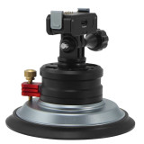 Suction Cup Phone Mount Bracket with 1/4 3/8 Holes, Quick Release Vacuum Car Camera Mount, Magic Arm Bracket with Phone Holder & Action Cam Adapter