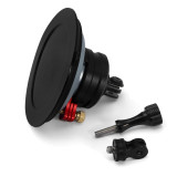 Suction Cup Phone Mount Bracket with 1/4 3/8 Holes, Quick Release Vacuum Car Camera Mount, Magic Arm Bracket with Phone Holder & Action Cam Adapter