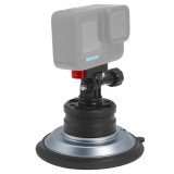 Suction Cup Phone Mount Bracket with 1/4 3/8 Holes, Quick Release Vacuum Car Camera Mount, Magic Arm Bracket with Phone Holder & Action Cam Adapter