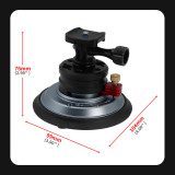 Suction Cup Phone Mount Bracket with 1/4 3/8 Holes, Quick Release Vacuum Car Camera Mount, Magic Arm Bracket with Phone Holder & Action Cam Adapter
