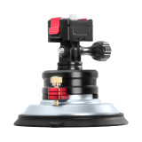Suction Cup Phone Mount Bracket with 1/4 3/8 Holes, Quick Release Vacuum Car Camera Mount, Magic Arm Bracket with Phone Holder & Action Cam Adapter