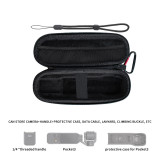 Portable Carrying Case, Pocket 3 Bag PU Travel Storage Protective Bag With Carabiner & Wrist Strap Accessories (Black)