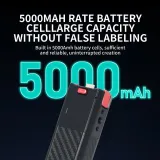 Compatible with Pocket 3 Battery Handle, 5000mAh Portable Power Handle with 1/4 Positioning Holes, Charging and Using Two-Way, Fast Charging, Power Display