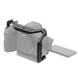 Universal Camera Cage, Camera Rig Video Stabilizer with 1/4''-20 Threads and 3/8''-16 Positioning Holes, Cold Shoe Mounts, Compatible with A7 Serie