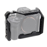 Universal Camera Cage, Camera Rig Video Stabilizer with 1/4''-20 Threads and 3/8''-16 Positioning Holes, Cold Shoe Mounts, Compatible with A7 Serie