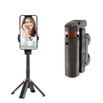 Mini Selfie Stick Tripod, 3 in1 Extendable Phone Tripod with Wireless Detachable Remote, Fill Light, Cold Shoe, Anti-Shake Phone Grip Stand 
