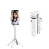 Mini Selfie Stick Tripod, 3 in1 Extendable Phone Tripod with Wireless Detachable Remote, Fill Light, Cold Shoe, Anti-Shake Phone Grip Stand 