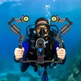 80M Camera Waterproof Dive Case Compatible with Pocket 3, Protective Underwater Diving Housing Shell with1/4 Expansion Hole & Cold Shoe for Action Camera