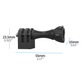 Tripod Mount Adapter, 1/4'' Screw Hole to 3 Card Slots Mount Base with M5 Thumbscrew Compatible with Hero 13 Action Camera Accessories