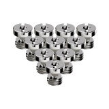 Slotted Camera Screw Kit, Stainless Steel 1/4''-20 & 3/8''-16 Quick Release Screw, M3*4mm Arri Location Pins for SLR Camera Cage Tripod Quick Release Plate