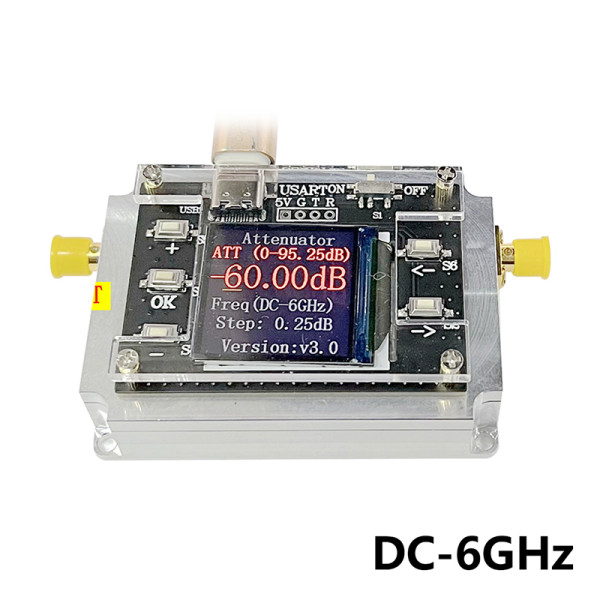 3G 6G 8G Digital Programmable Attenuator 90DB Step 0.25DB TFT Display CNC High Isolation