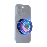 Cell Phone Cooler with LED Lights, Magnetic Rechargeable Cooling Fan with 3 Cooling Levels, Mobile Phone Semiconductor Cooling Radiator for Gaming, Live Streaming, Video Recording